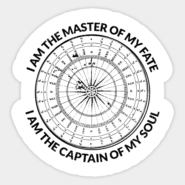 Stoic - Invictus - I am the Master of my Fate Sticker by Autonomy Prints